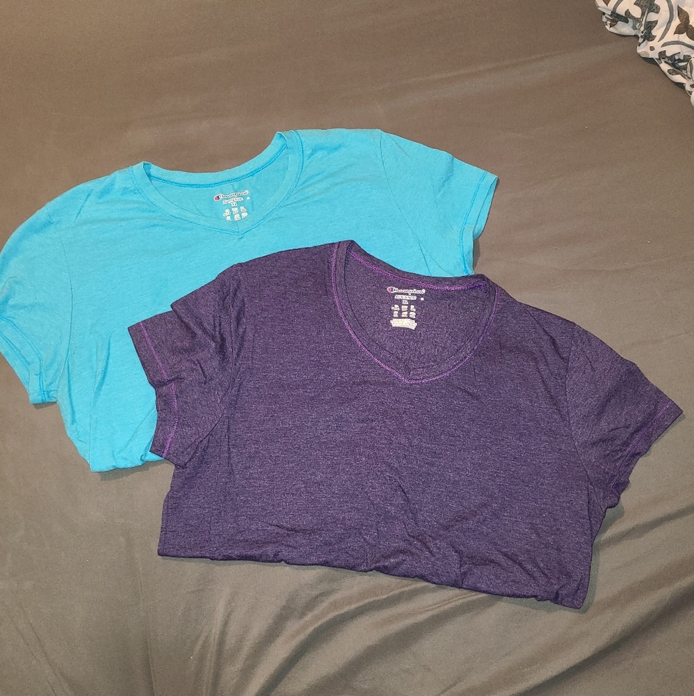 2 Champion V-Necks